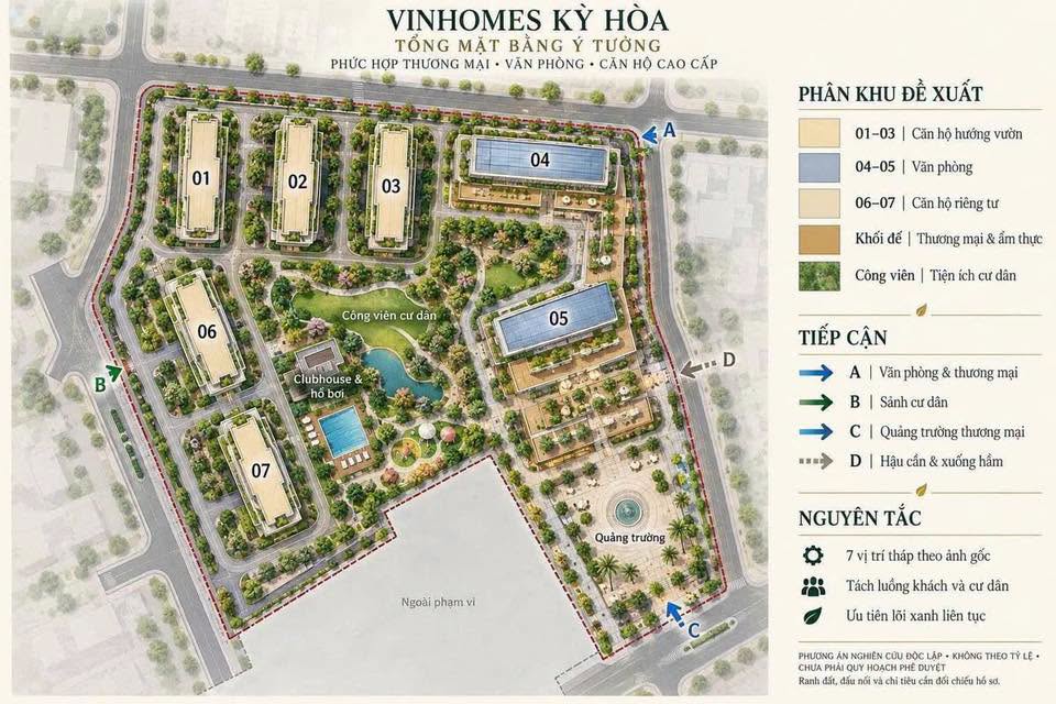 Quy hoạch khu đô thi Vinhomes Kỳ Hòa - TOD Hòa Hưng