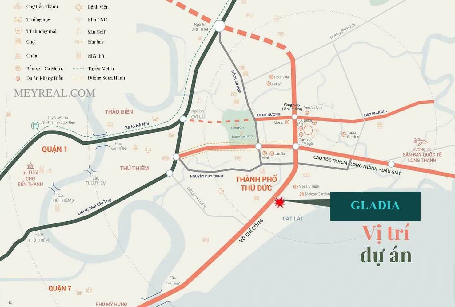 Vị trí GLADIA Khang Điền - Gladia by The Waters