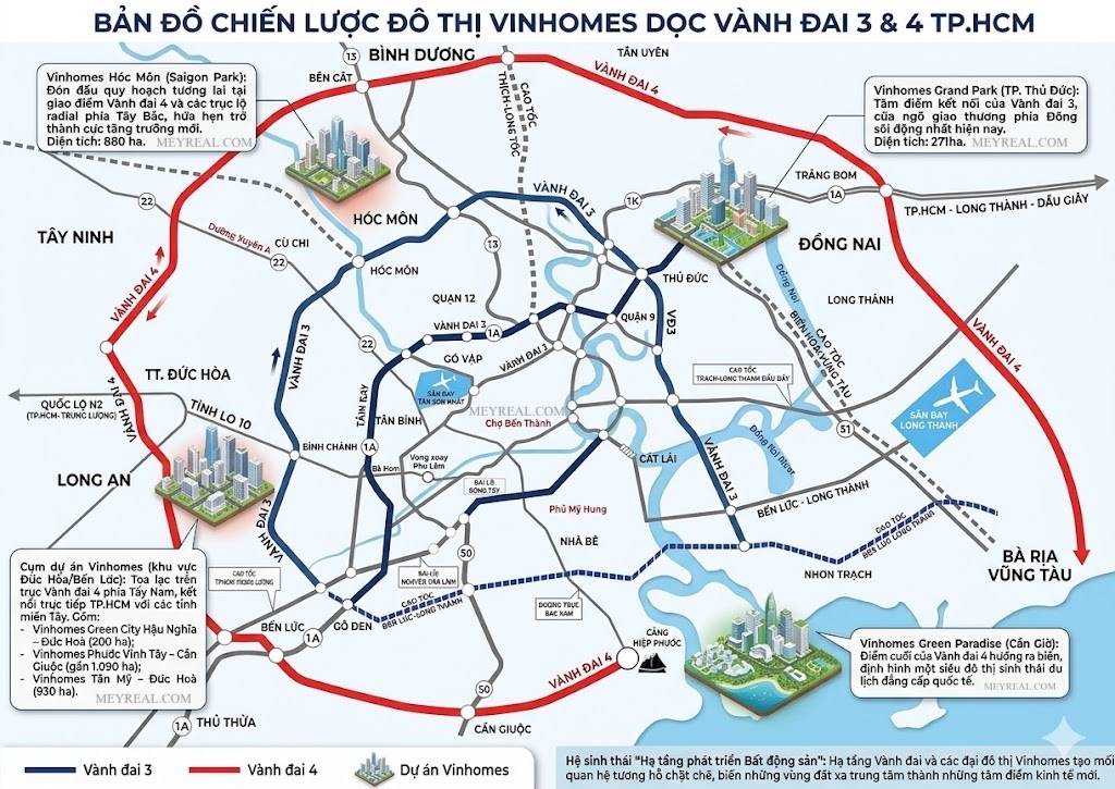 Thông tin vị trí các khu đô thị Vinhomes tại TP.HCM